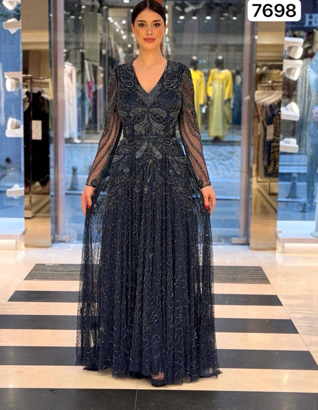 Titi Embroidery Evening Dress