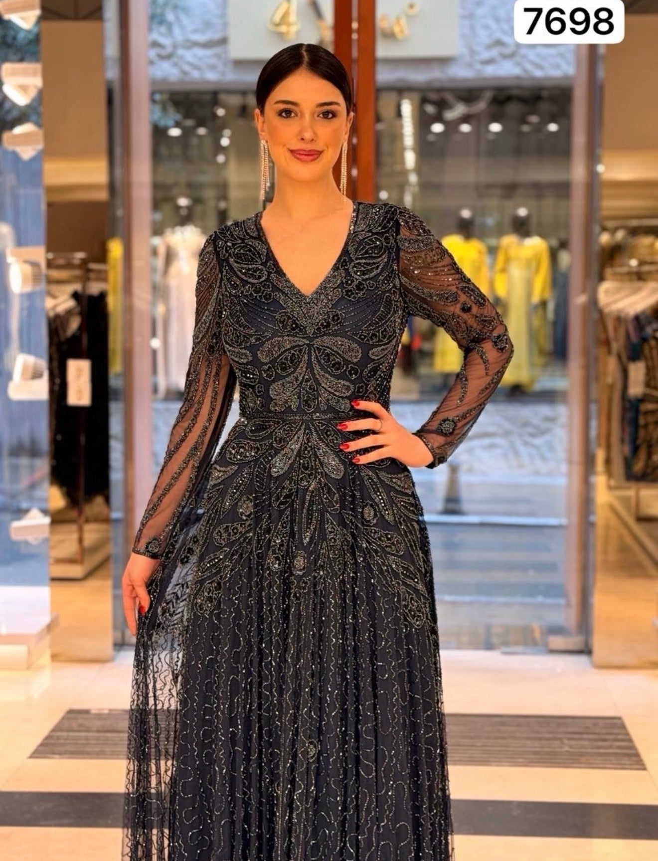 Titi Embroidery Evening Dress
